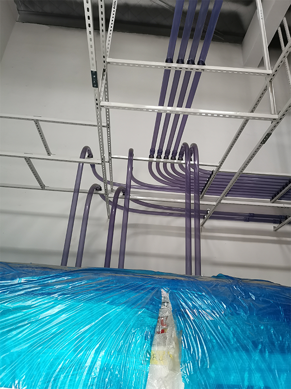 Clear PVC Pipe and PVC Fitting Installation Site